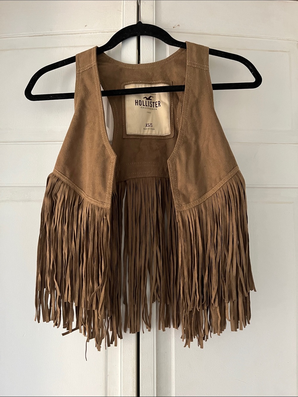 Hollister Brown Fringe Suede Vest - Picture 3 of 5